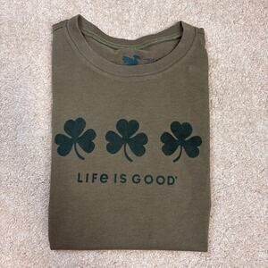 NWT Life Is Good Kids Three Shamrock Short Sleeve Crusher Tee Size XL